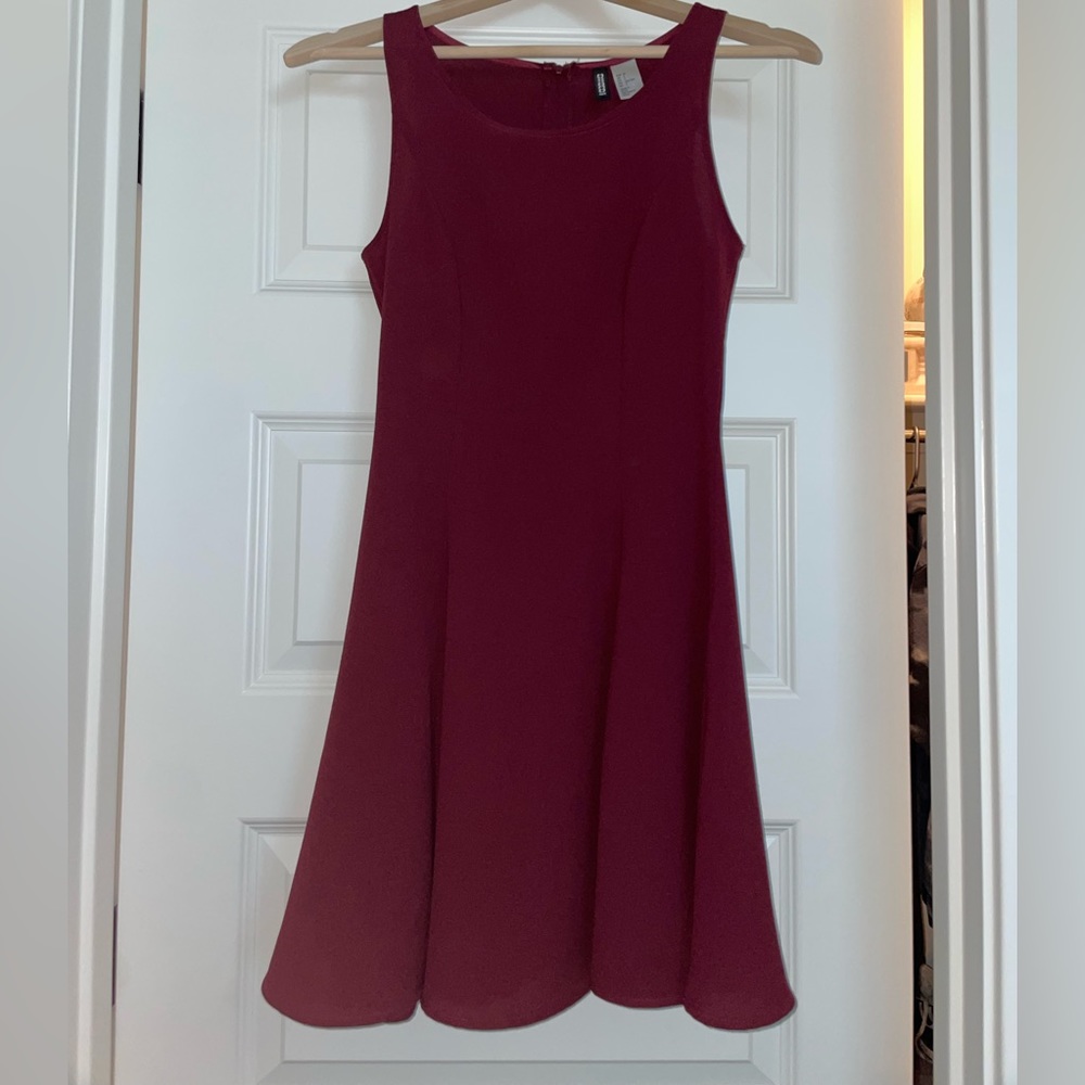 Tank top strapped burgundy, red dress